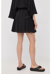 The Kooples spódnica jedwabna kolor czarny mini rozkloszowana. Kolor: czarny. Materiał: jedwab #4