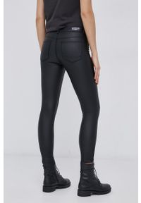 only - Only Spodnie damskie kolor czarny dopasowane medium waist. Kolor: czarny. Materiał: materiał, wiskoza #3