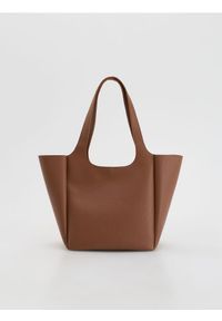 Reserved - Torebka shopper - brązowy. Kolor: brązowy. Materiał: skórzane