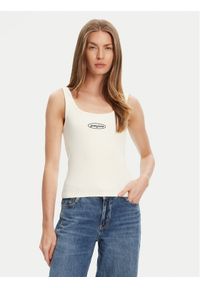 Guess Jeans Top W5YP35 KA0H1 Écru Regular Fit. Materiał: bawełna