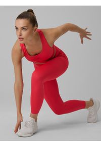 4f - 4F Legginsy treningowe szybkoschnące damskie - czerwone XL. Kolor: różowy. Sport: fitness #1