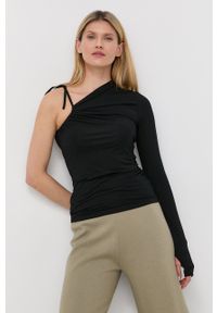 Birgitte Herskind bluzka damska kolor czarny gładka. Kolor: czarny. Materiał: dzianina, włókno. Wzór: gładki