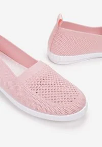 Born2be - Różowe Tenisówki Usinvielle. Wysokość cholewki: przed kostkę. Nosek buta: okrągły. Kolor: różowy. Materiał: jeans. Szerokość cholewki: normalna. Wzór: aplikacja #6