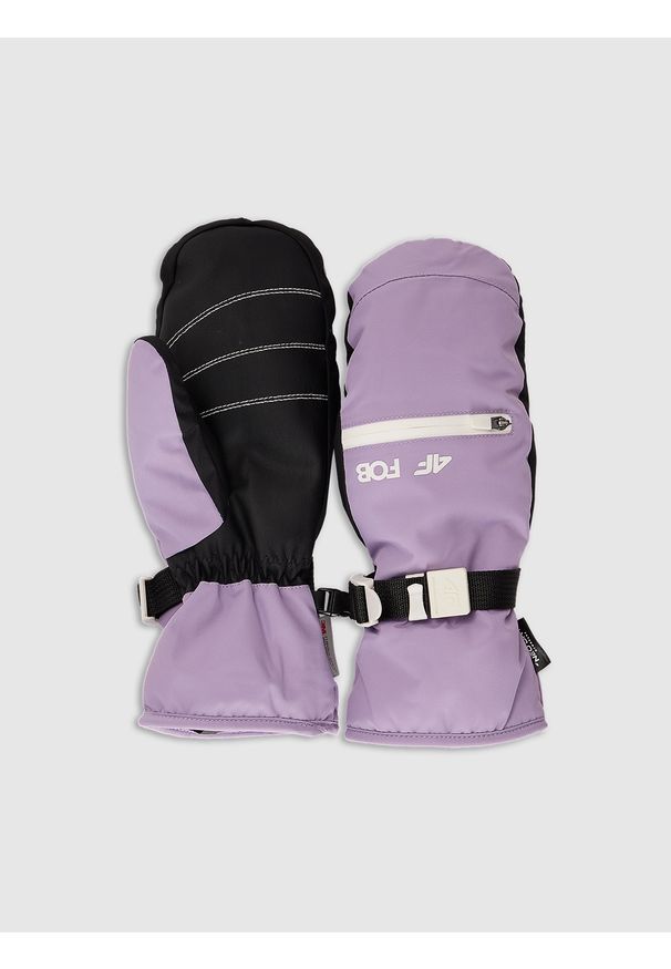 4f - 4F Rękawiczki snowboardowe Thinsulate membrana 15000 damskie - fioletowe S. Kolor: fioletowy. Materiał: materiał. Technologia: Thinsulate. Sezon: zima. Sport: snowboard