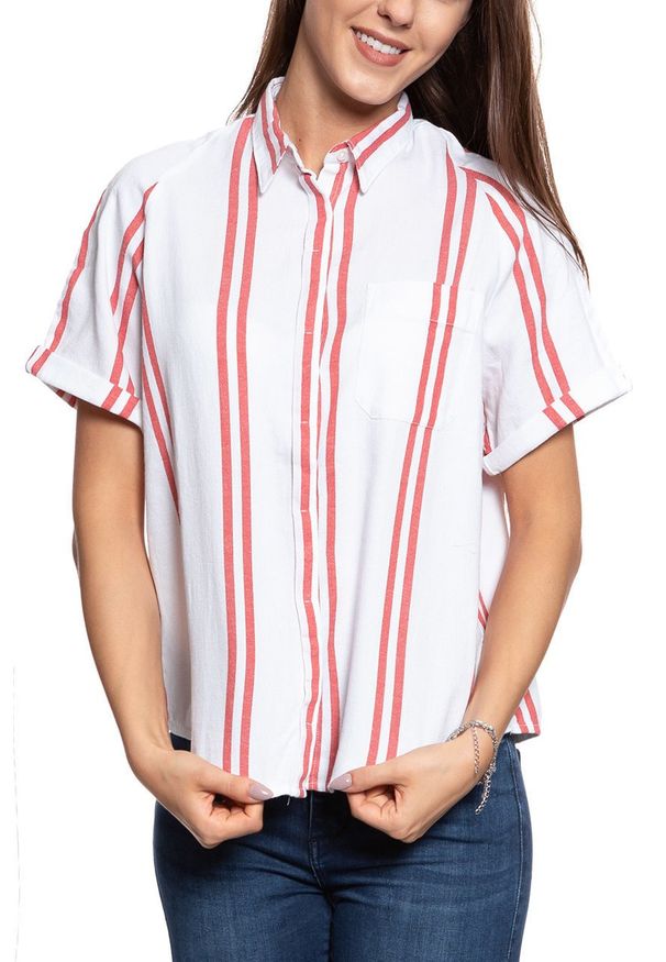 Wrangler - KOSZULA WRANGLER RAGLAN SS SHIRT DUBARRY W5252CKVZ 112129394. Długość rękawa: raglanowy rękaw