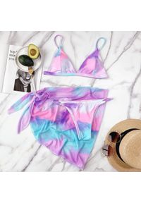 Intica - Kostium kąpielowy tie-dye letni na plażę Mareah. Kolor: wielokolorowy. Materiał: materiał #1