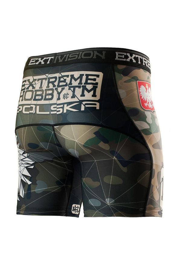 Spodenki Vale Tudo do MMA męskie EXTREME HOBBY POLSKA CAMO. Kolor: brązowy, zielony, wielokolorowy. Materiał: elastan, poliester