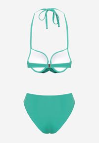 Born2be - Zielone Bikini Wiązany Biustonosz i Majtki Typu Figi Vanissa. Kolor: zielony