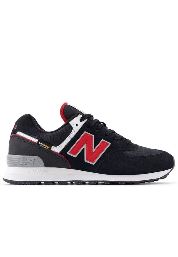 Buty unisex New Balance U5748JL - czarne. Okazja: na co dzień. Kolor: czarny. Materiał: zamsz, materiał, tkanina, guma, syntetyk. Szerokość cholewki: normalna. Model: New Balance 574