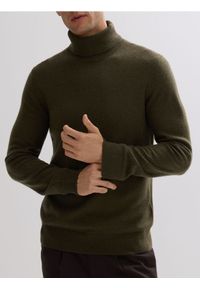 Reserved - Golf z kaszmirem - zielony. Typ kołnierza: golf. Kolor: zielony. Materiał: kaszmir