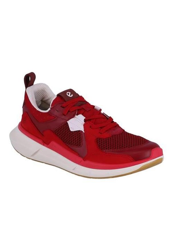 ecco - Buty do chodzenia damskie Ecco Sneaker Biom 2.2 Leder. Kolor: czerwony. Materiał: materiał, skóra, syntetyk. Szerokość cholewki: normalna. Sport: turystyka piesza