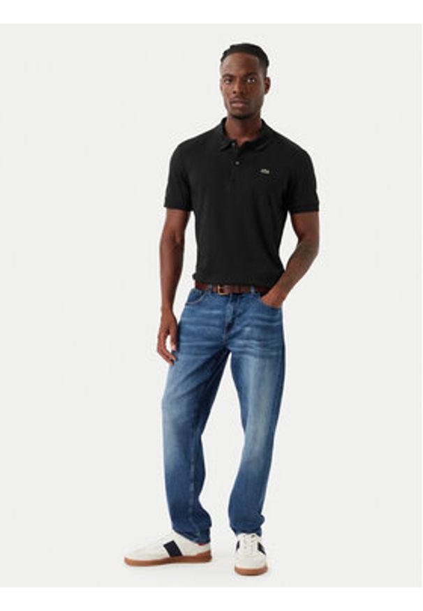 Lacoste Polo DH2050 Czarny Regular Fit. Typ kołnierza: polo. Kolor: czarny. Materiał: bawełna