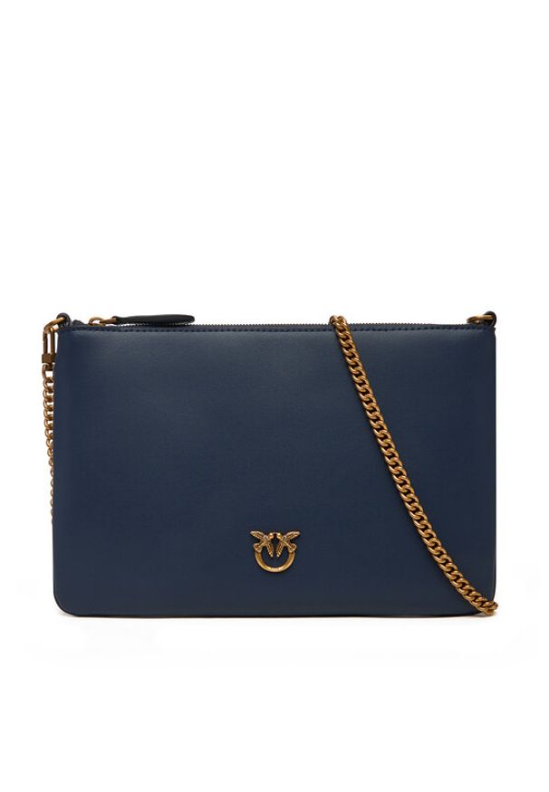 Pinko - PINKO Torebka Flat Classic AI 25-26 PCPL 100455 A0F1 Granatowy. Kolor: niebieski. Materiał: skórzane