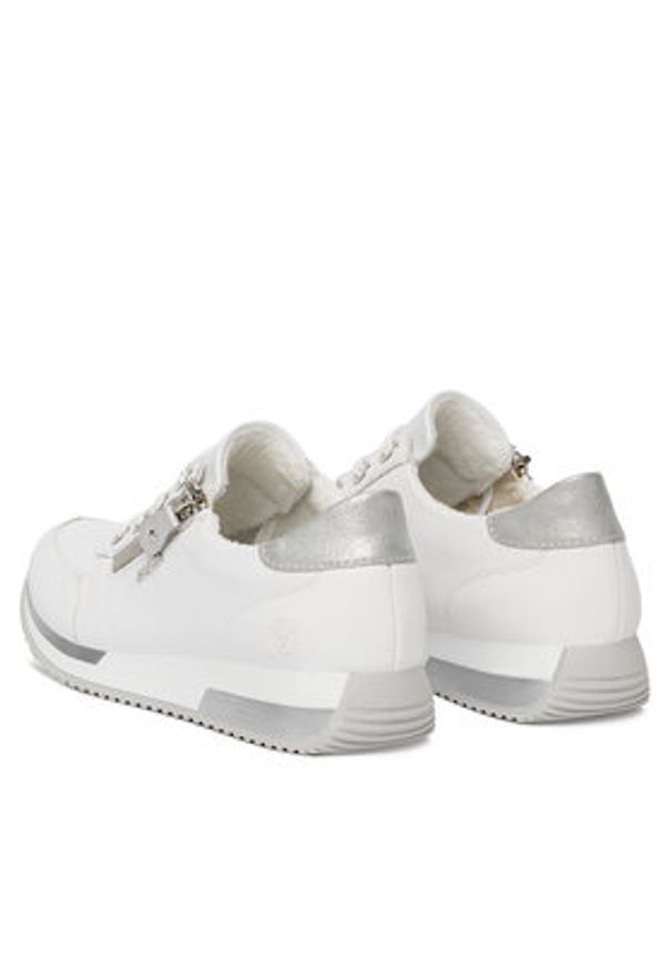 Remonte Sneakersy D0H11-80 Biały. Kolor: biały. Materiał: skóra