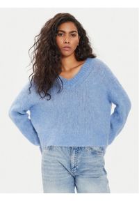 AMERICAN VINTAGE - American Vintage Sweter Bymi BYM18AE24 Niebieski Regular Fit. Kolor: niebieski. Materiał: wełna. Styl: vintage