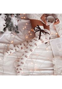 Milena - Zakolanówki zimowe ze wstążką 1062 ec/br. Materiał: poliamid, elastan, materiał, bawełna