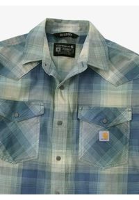 Koszula męska Carhartt Snap-Front Plaid Shirt. Kolor: niebieski