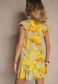 Renee - Żółta Bluzka w Kwiatowy Wzór Julivirae. Okazja: na co dzień. Kolor: żółty. Materiał: jeans. Wzór: kwiaty. Styl: casual #3