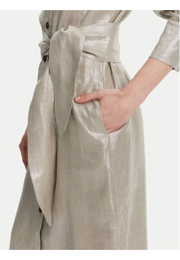 Marella Sukienka letnia Talpa 2513221134 Szary Regular Fit. Kolor: szary. Materiał: len. Sezon: lato