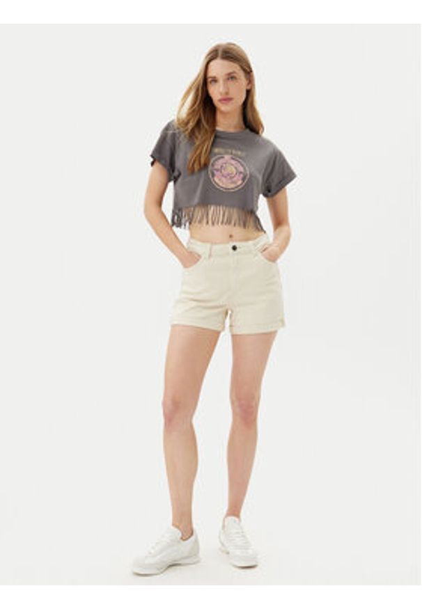 Noisy may - Noisy May Szorty jeansowe Moni 27029546 Beżowy Slim Fit. Kolor: beżowy. Materiał: bawełna