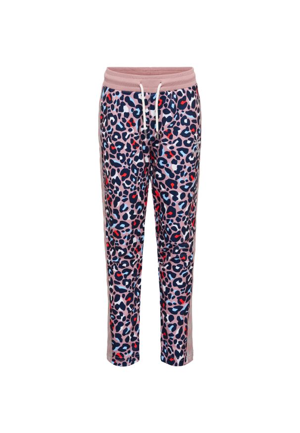 Dresy dziewczęce Hummel Leonora. Kolor: fioletowy. Materiał: dresówka. Sport: bieganie