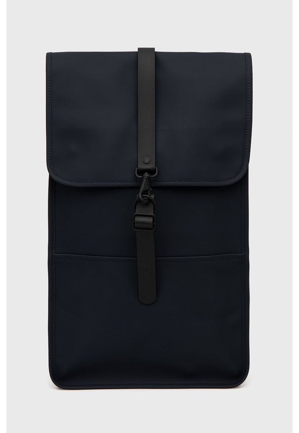 Rains plecak 12200 Backpack kolor granatowy duży gładki 12200.47-Navy. Kolor: niebieski. Wzór: gładki