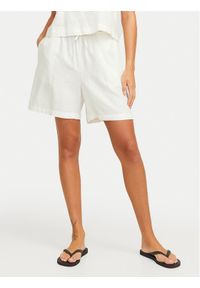 JJXX Szorty materiałowe Breeze 12269727 Biały Relaxed Fit. Kolor: biały. Materiał: len, wiskoza