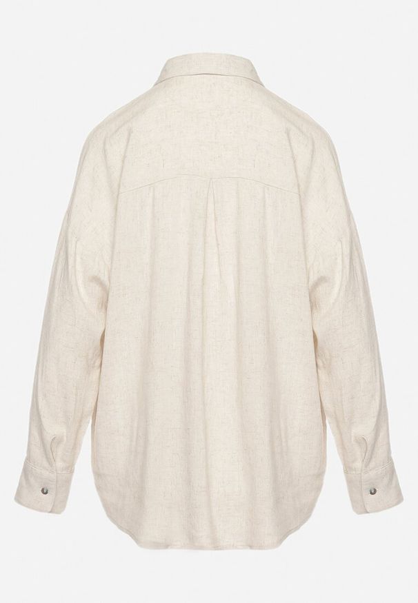 Born2be - Beżowa Koszula z Lnu i Wiskozy o Klasycznym Fasonie Calypia. Okazja: na co dzień. Typ kołnierza: kołnierzyk klasyczny. Kolor: beżowy. Materiał: wiskoza, len. Długość rękawa: długi rękaw. Długość: długie. Styl: klasyczny