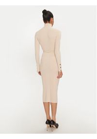 Elisabetta Franchi Sukienka dzianinowa AM-25B-46E2-V440 Écru Slim Fit. Materiał: lyocell #3