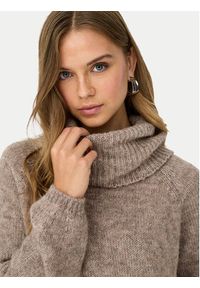 only - ONLY Golf Gila 15358571 Brązowy Regular Fit. Typ kołnierza: golf. Kolor: brązowy. Materiał: syntetyk #4