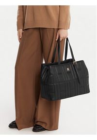 TOMMY HILFIGER - Tommy Hilfiger Torebka Th Feminine Tote AW0AW17452 Czarny. Kolor: czarny. Materiał: skórzane #5