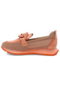 Pomarańczowe Półbuty Hispanitas Wygodne Obuwie Damskie. Kolor: pomarańczowy. Materiał: skóra, jeans. Szerokość cholewki: normalna. Wzór: aplikacja. Styl: elegancki