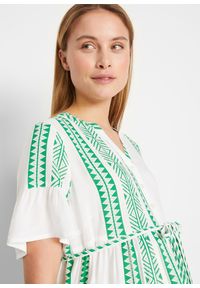 bonprix - Sukienka ciążowa i do karmienia ze zrównoważonej wiskozy. Kolekcja: moda ciążowa. Kolor: zielony. Materiał: wiskoza #3