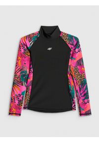 4f - 4F Top do pływania z nadrukiem damski - multikolor XXL. Typ kołnierza: kołnierzyk stójkowy. Kolor: wielokolorowy. Materiał: materiał, skóra, włókno. Długość: długie. Wzór: nadruk. Sport: pływanie #1