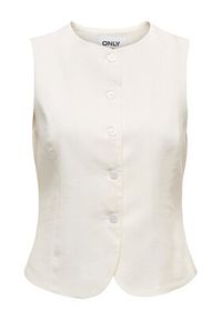 only - ONLY Kamizelka garniturowa Goa 15363724 Biały Regular Fit. Kolor: biały. Materiał: len #4
