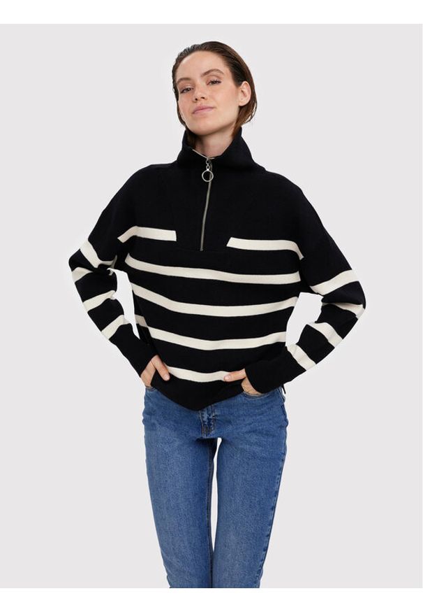 Vero Moda Sweter Saba 10269246 Czarny Regular Fit. Kolor: czarny. Materiał: wiskoza