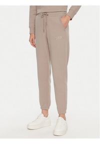 DKNY Sport Spodnie dresowe DP4P3471 Beżowy Regular Fit. Kolor: beżowy. Materiał: bawełna, syntetyk #1