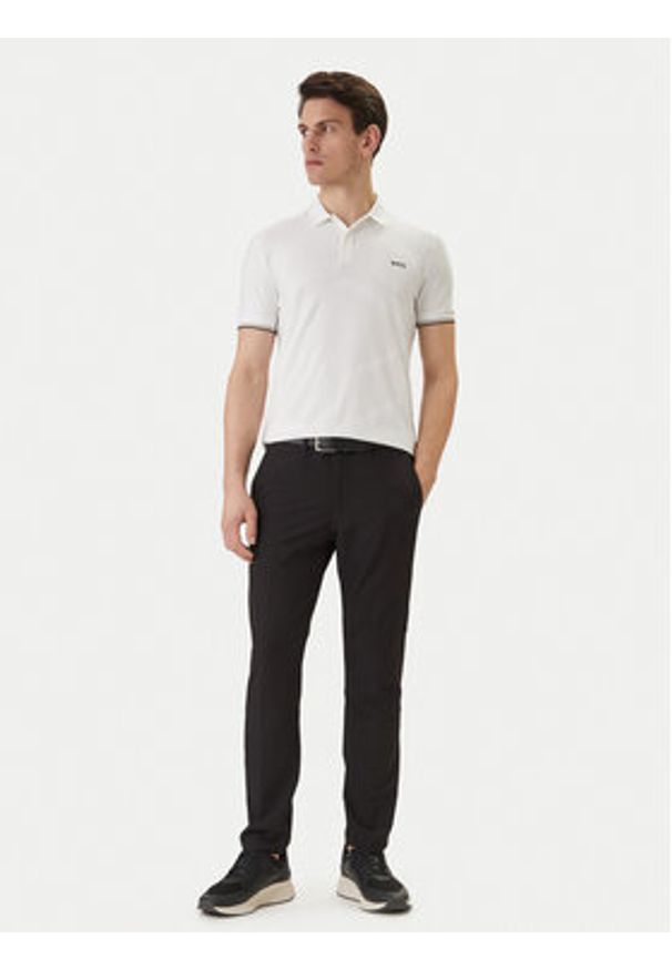 BOSS Polo Chip Hexa 50554561 Biały Regular Fit. Typ kołnierza: polo. Kolor: biały. Materiał: syntetyk