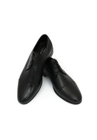 Modini - Czarne półmatowe obuwie wizytowe T156. Kolor: czarny. Materiał: skóra. Styl: wizytowy #4