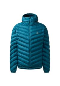 Kurtka puchowa Haglöfs Särna Mimic. Typ kołnierza: kaptur. Kolor: niebieski, zielony, wielokolorowy. Materiał: puch. Sport: turystyka piesza #1