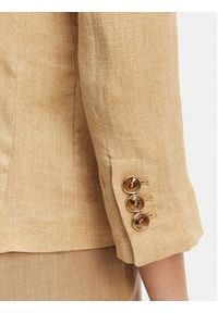 Marella Marynarka Cardato 2613041092 Beżowy Regular Fit. Kolor: beżowy. Materiał: len #5