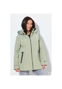 ULLA POPKEN - Damskie Kurtka funkcyjna HYPRAR trapezowy krój hydrofobowa kaptur. Kolekcja: plus size. Kolor: zielony. Materiał: poliester, materiał #1