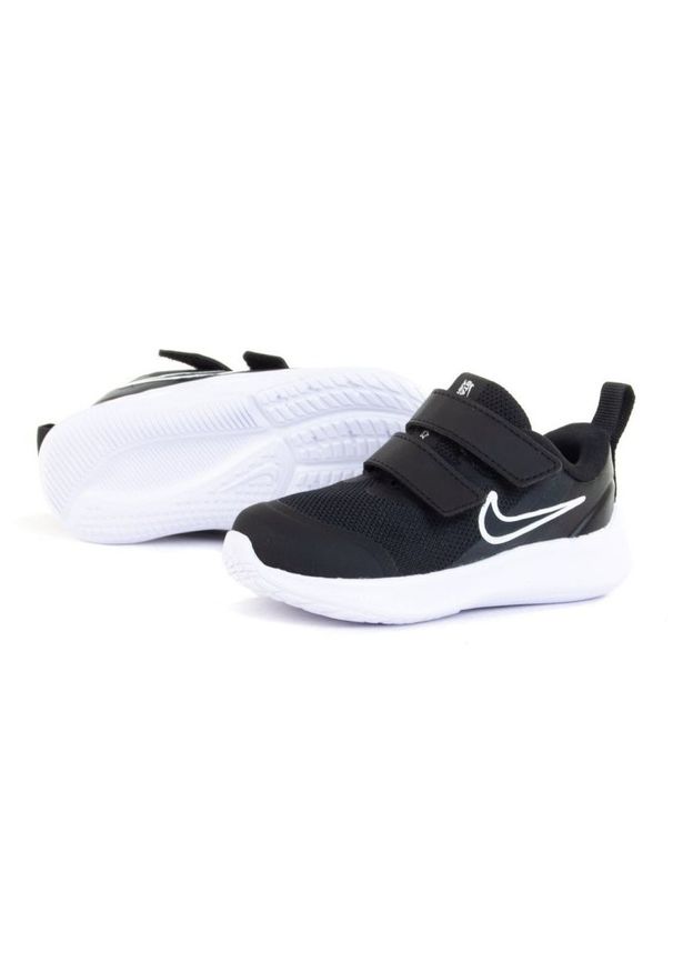 Buty Nike Star Runner 3 (TDV) Jr DA2778-003 czarne. Okazja: na co dzień. Zapięcie: rzepy. Kolor: czarny. Materiał: guma, syntetyk, materiał. Szerokość cholewki: normalna