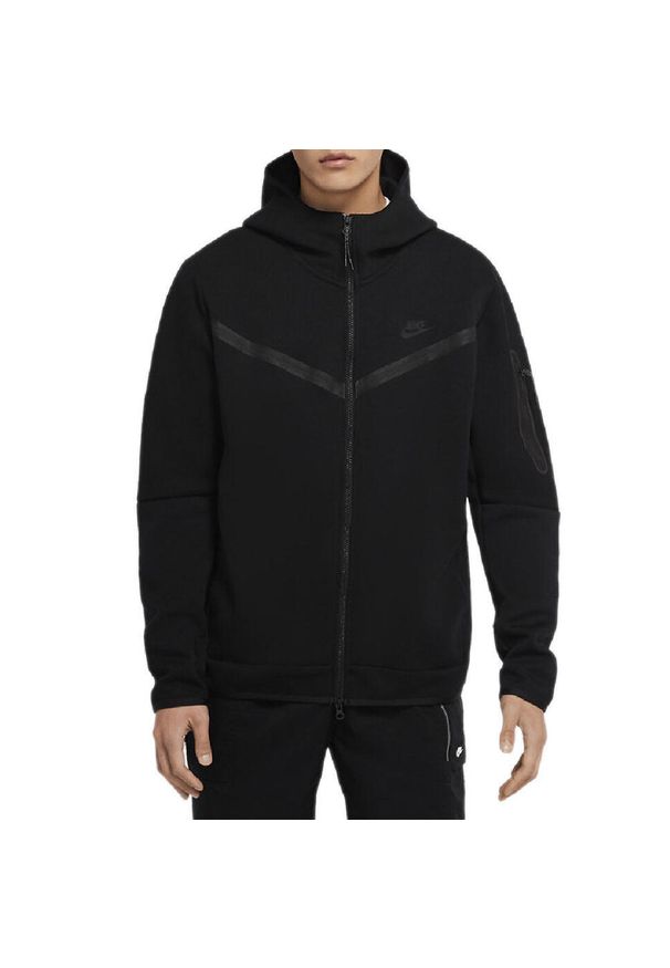 Bluza sportowa męska Nike Tech Fleece Hoodie FZ WR. Typ kołnierza: kaptur. Kolor: czarny. Materiał: bawełna, poliester