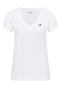 Mustang T-Shirt Beverly 1016517 Biały Slim Fit. Kolor: biały. Materiał: bawełna