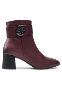 Lasocki Botki 0539-01 Bordowy. Kolor: czerwony. Materiał: skóra #1