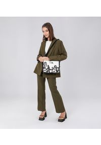 Biała Modna Torebka Damska Anekke Hollywood. Kolor: biały. Wzór: geometria. Materiał: skórzane. Styl: casual, elegancki #7