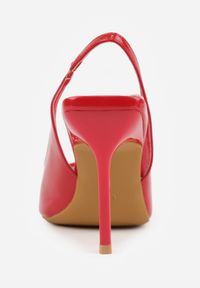 Renee - Czerwone Sandały Lakierowane VICES na Szpilce Slingback z Metaliczną Klamrą Harmonia. Zapięcie: klamry. Kolor: czerwony. Materiał: lakier. Obcas: na szpilce. Styl: glamour, elegancki #5