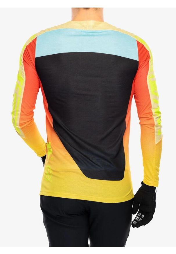 FOX - Bluza rowerowa męska Fox Flexair LS Jersey Elevated. Kolor: żółty. Materiał: jersey. Sport: kolarstwo