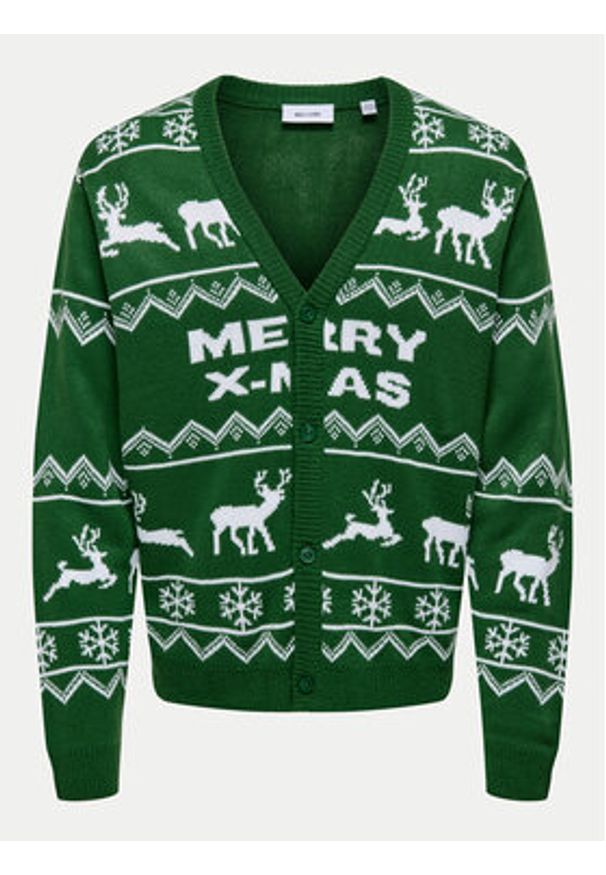 Only & Sons Kardigan 22031172 Zielony Regular Fit. Kolor: zielony. Materiał: syntetyk